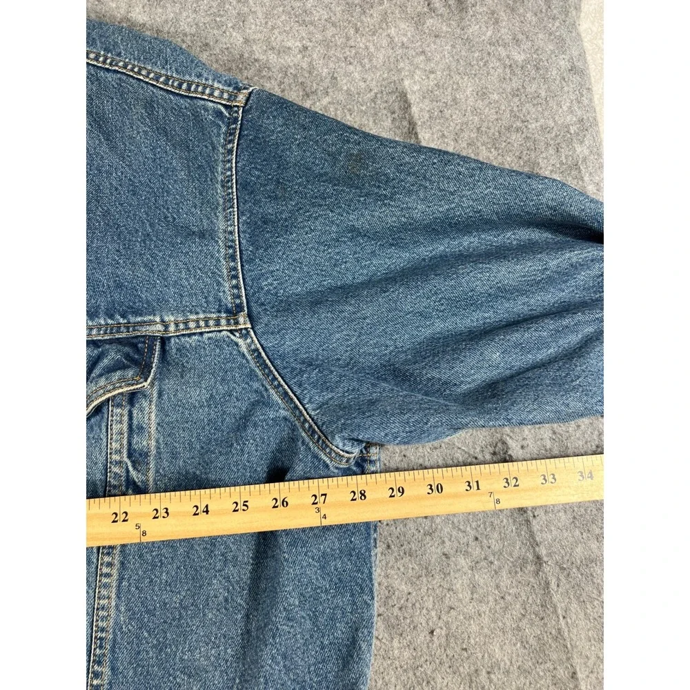 VINTAGE 90s Levis Jean Jacket Mens 2XL Blue Denim Button Up Streetwear Trucker - Picture 3 of 6